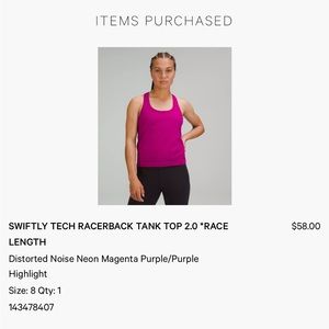 Lululemon Swiftly Tank Race Length
